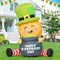 GOOSH 5 FT St Patricks Day Inflatables Giant Leprechaun with Gold Coin Pot with Built-in LEDs